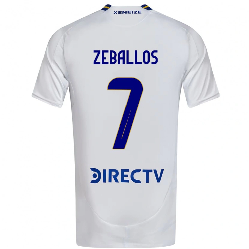 Danxen Kvinnor Exequiel Zeballos #7 Vit Blå Bortatröja Matchtröjor 2025/26 Tröjor T-Tröja