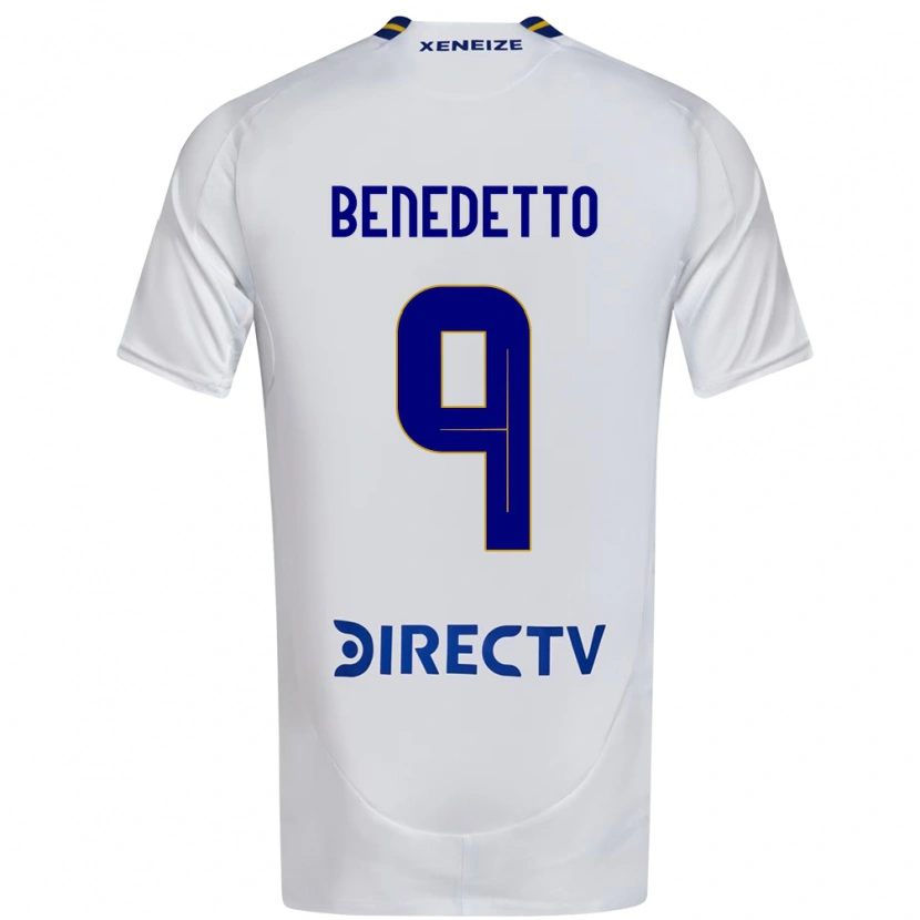 Danxen Kvinnor Dario Benedetto #9 Vit Blå Bortatröja Matchtröjor 2025/26 Tröjor T-Tröja