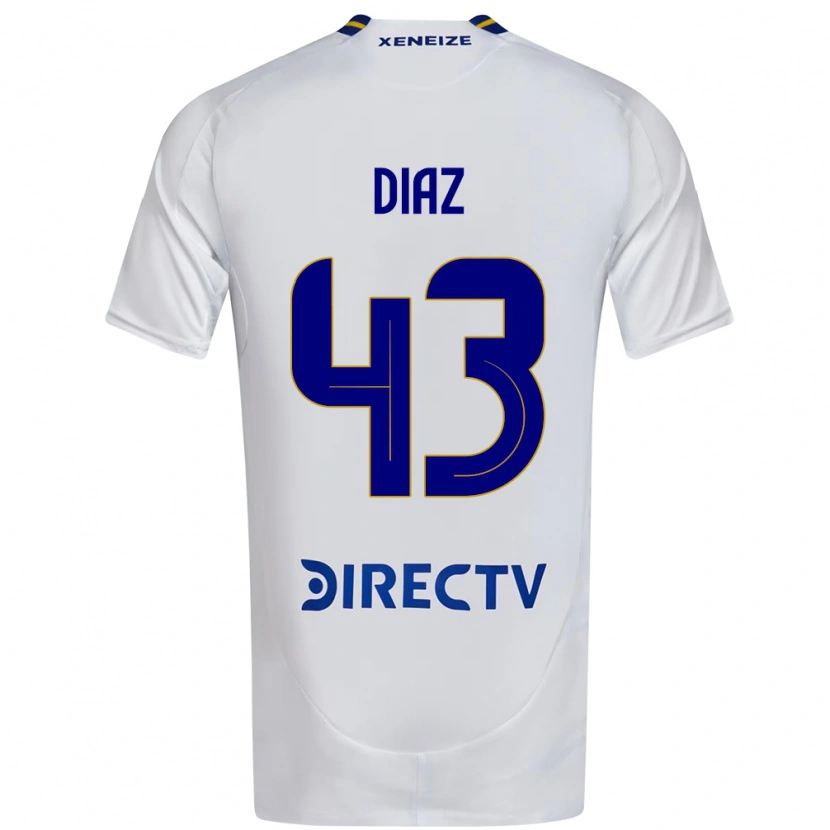 Danxen Kvinnor Tomas Diaz #43 Vit Blå Bortatröja Matchtröjor 2025/26 Tröjor T-Tröja