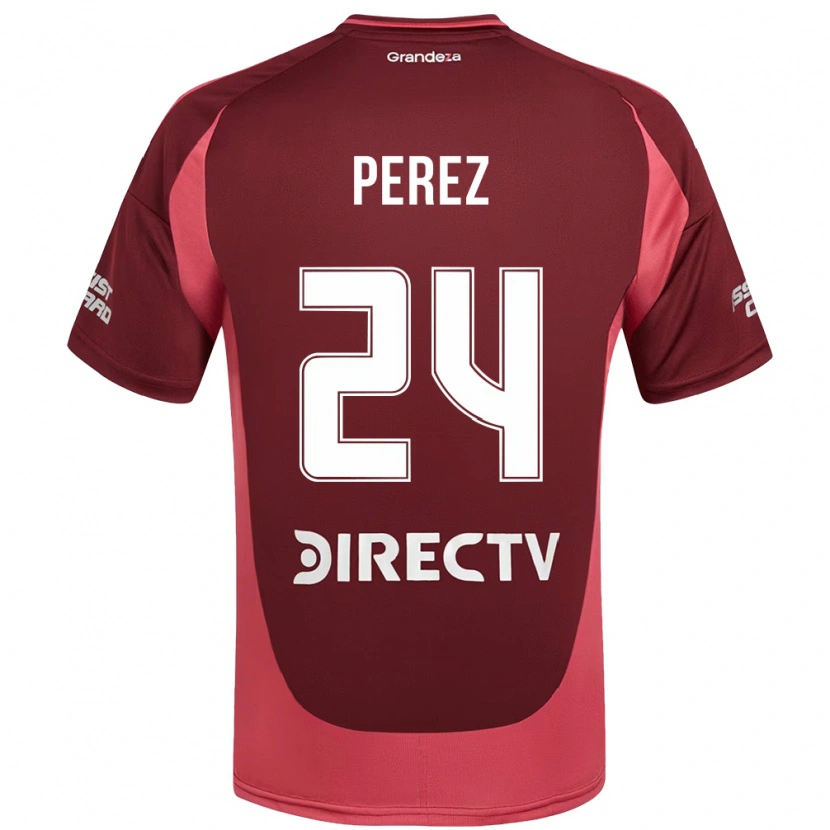 Danxen Kvinnor Enzo Pérez #24 Vit Röd Bortatröja Matchtröjor 2025/26 Tröjor T-Tröja