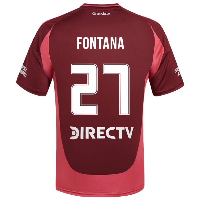 Danxen Kvinnor Agustin Fontana #27 Vinröd Magenta Bortatröja Matchtröjor 2025/26 Tröjor T-Tröja