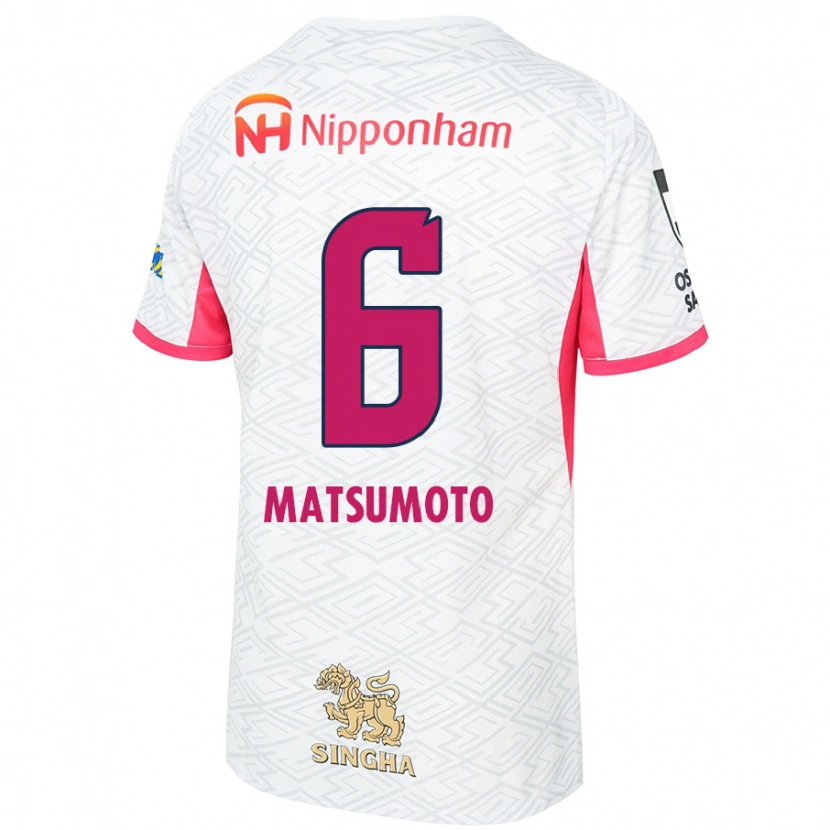 Danxen Kvinnor Nao Matsumoto #6 Vit Sakura Rosa Bortatröja Matchtröjor 2025/26 Tröjor T-Tröja
