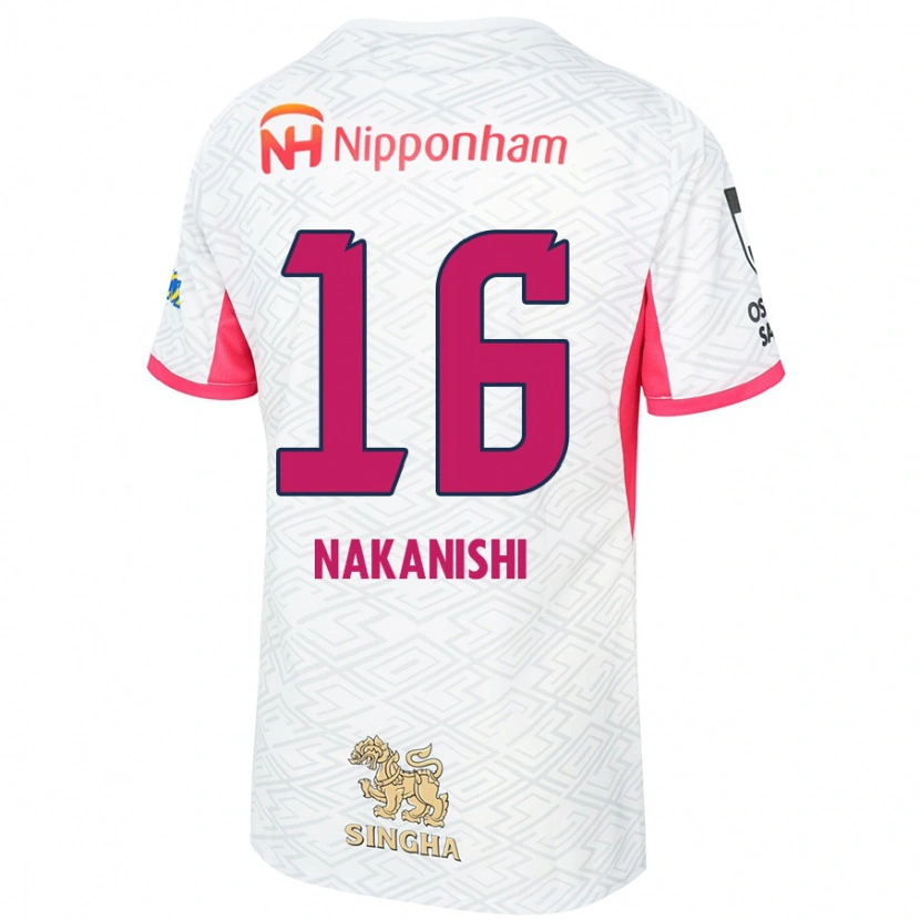 Danxen Kvinnor Fuu Nakanishi #16 Vit Sakura Rosa Bortatröja Matchtröjor 2025/26 Tröjor T-Tröja