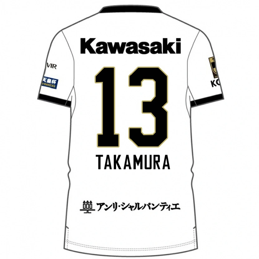 Danxen Kvinnor Tokiya Takamura #13 Vit Svart Bortatröja Matchtröjor 2025/26 Tröjor T-Tröja