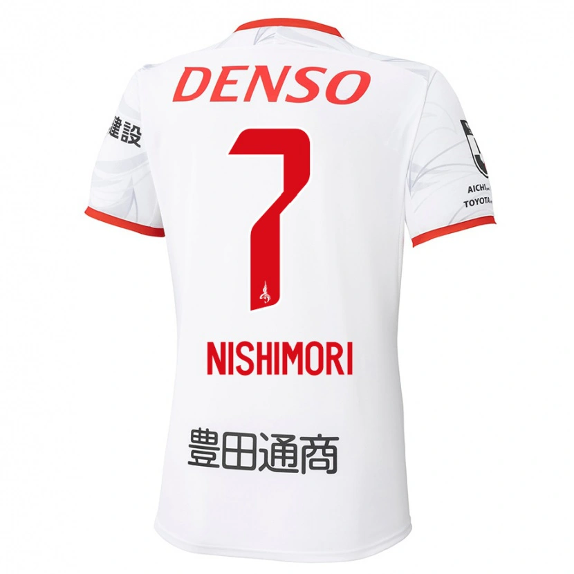 Danxen Kvinnor Yuto Nishimori #7 Vit Röd Bortatröja Matchtröjor 2025/26 Tröjor T-Tröja