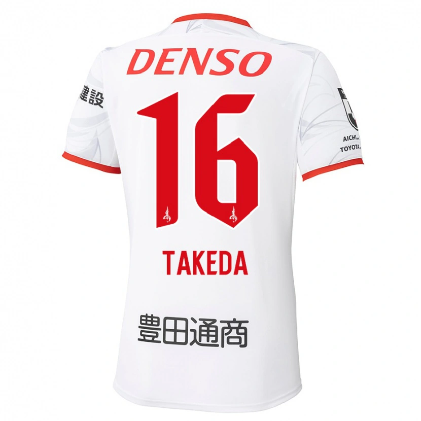 Danxen Kvinnor Yohei Takeda #16 Vit Röd Bortatröja Matchtröjor 2025/26 Tröjor T-Tröja