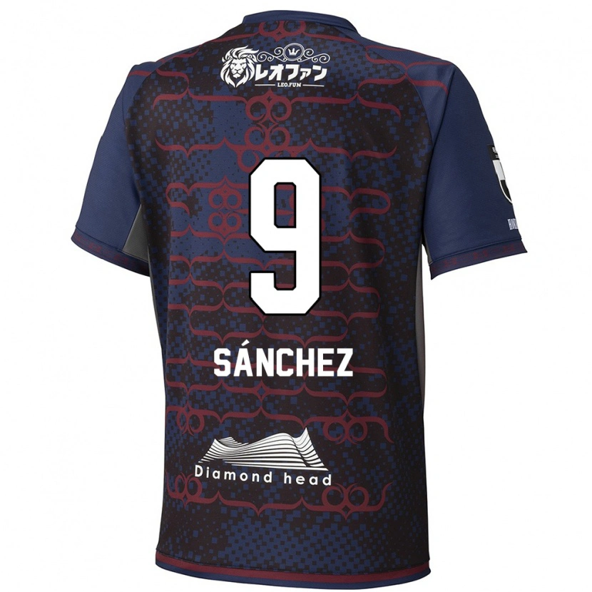 Danxen Kvinnor Jordi Sánchez #9 Blå Röd Bortatröja Matchtröjor 2025/26 Tröjor T-Tröja