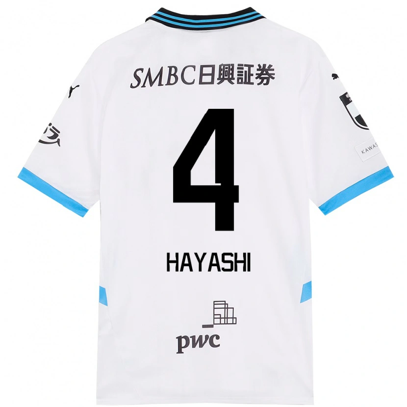 Danxen Kvinnor Shunsuke Hayashi #4 Vit Himmelsblå Bortatröja Matchtröjor 2025/26 Tröjor T-Tröja