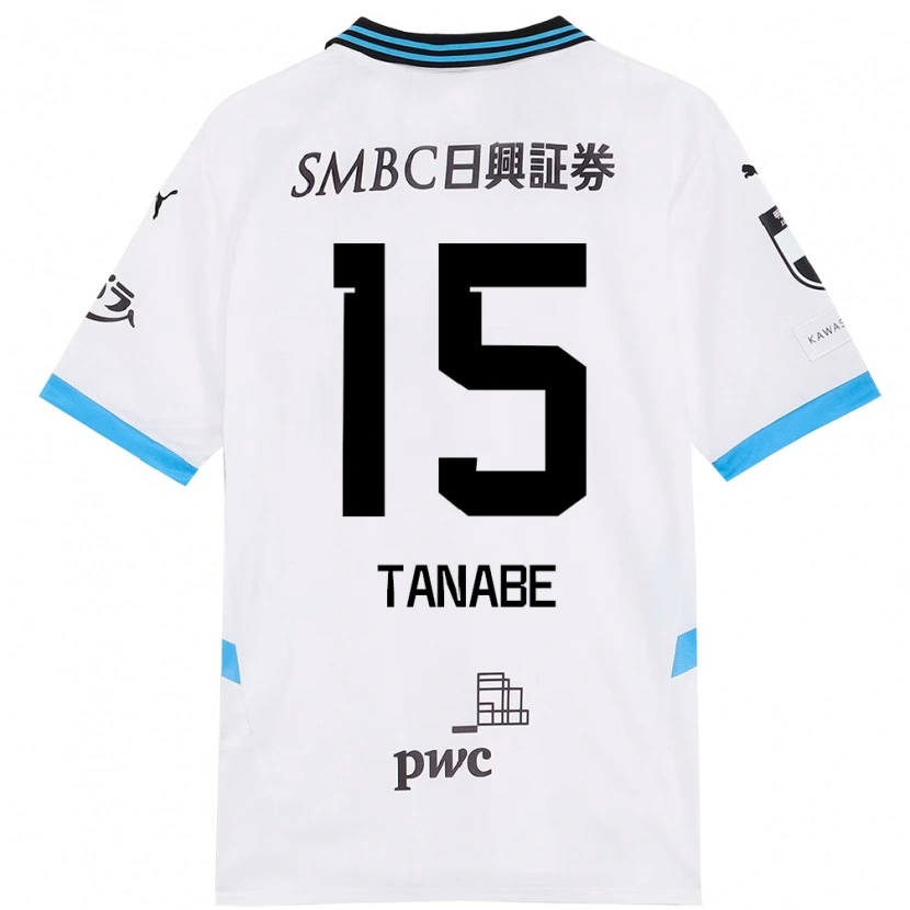 Danxen Kvinnor Shuto Tanabe #15 Vit Himmelsblå Bortatröja Matchtröjor 2025/26 Tröjor T-Tröja
