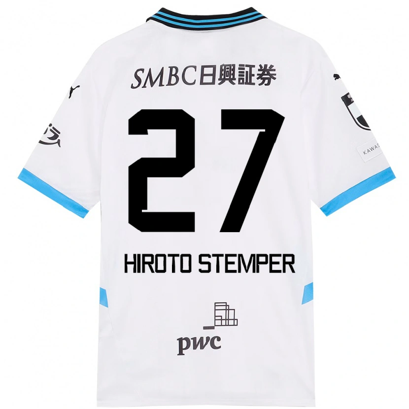 Danxen Kvinnor Luka Hiroto Stemper #27 Vit Himmelsblå Bortatröja Matchtröjor 2025/26 Tröjor T-Tröja