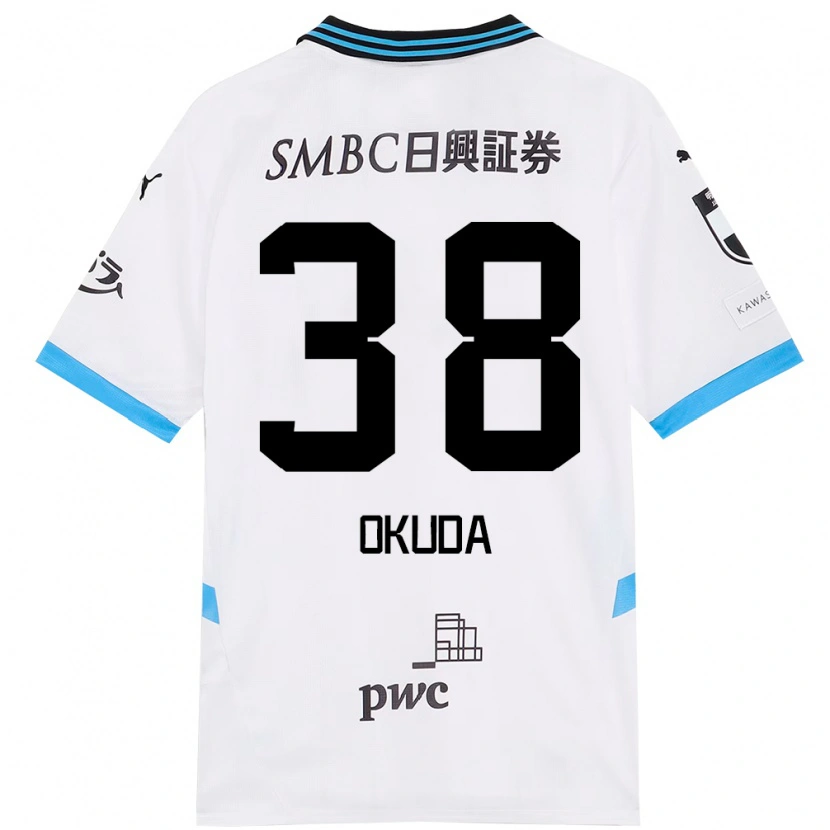 Danxen Kvinnor Yuma Okuda #38 Vit Himmelsblå Bortatröja Matchtröjor 2025/26 Tröjor T-Tröja