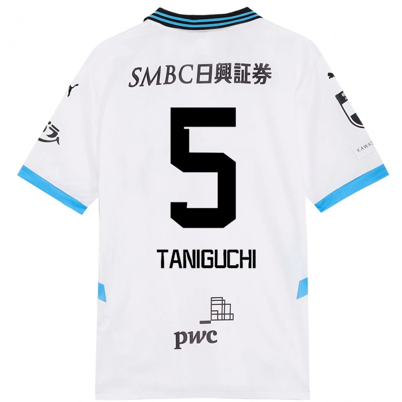 Danxen Kvinnor Shogo Taniguchi #5 Vit Himmelsblå Bortatröja Matchtröjor 2025/26 Tröjor T-Tröja