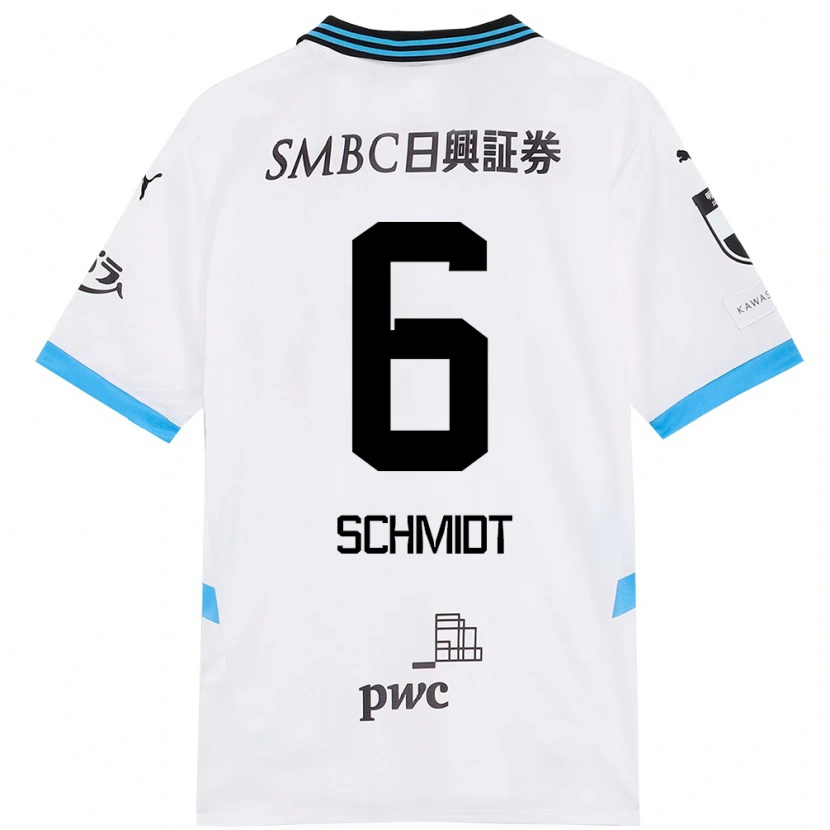 Danxen Kvinnor Joao Schmidt #6 Vit Himmelsblå Bortatröja Matchtröjor 2025/26 Tröjor T-Tröja