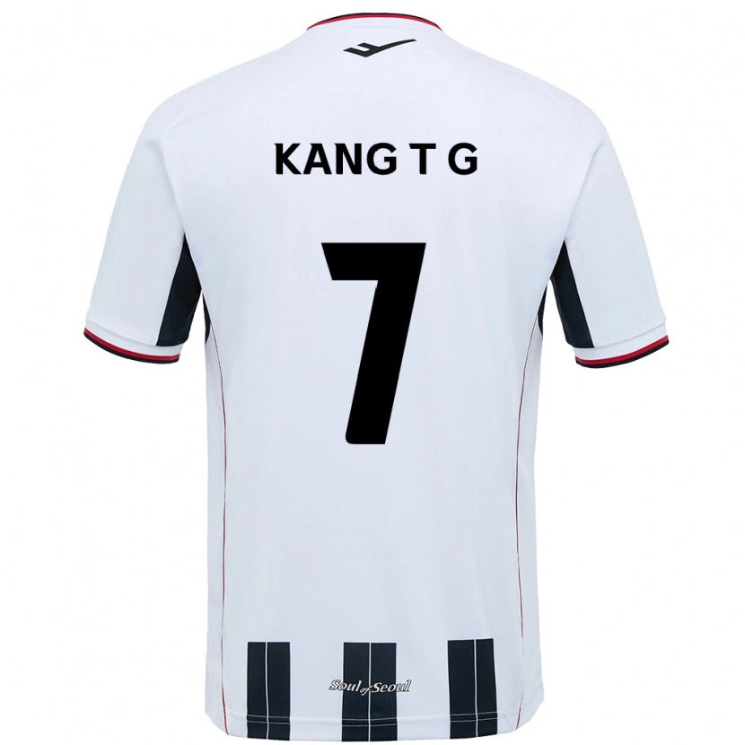 Danxen Kvinnor Kang Tae-Gyeong #7 Vit Svart Bortatröja Matchtröjor 2025/26 Tröjor T-Tröja