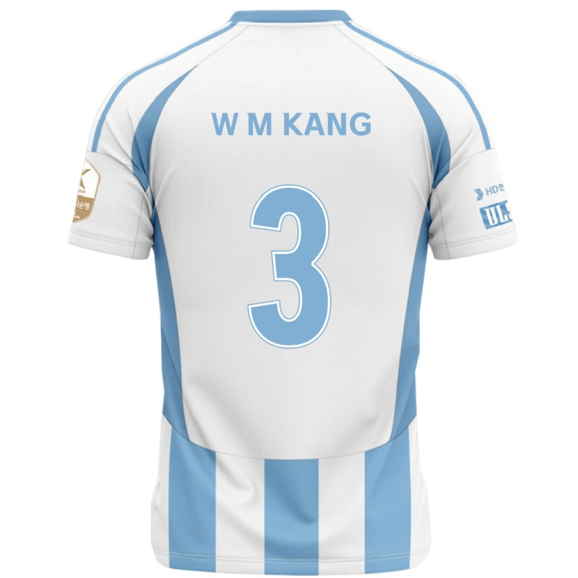 Danxen Kvinnor Min-Woo Kang #3 Vit Himmelsblå Bortatröja Matchtröjor 2025/26 Tröjor T-Tröja