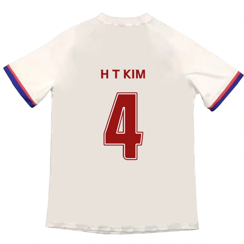 Danxen Kvinnor Tae-Han Kim #4 Off-White Röd Bortatröja Matchtröjor 2025/26 Tröjor T-Tröja