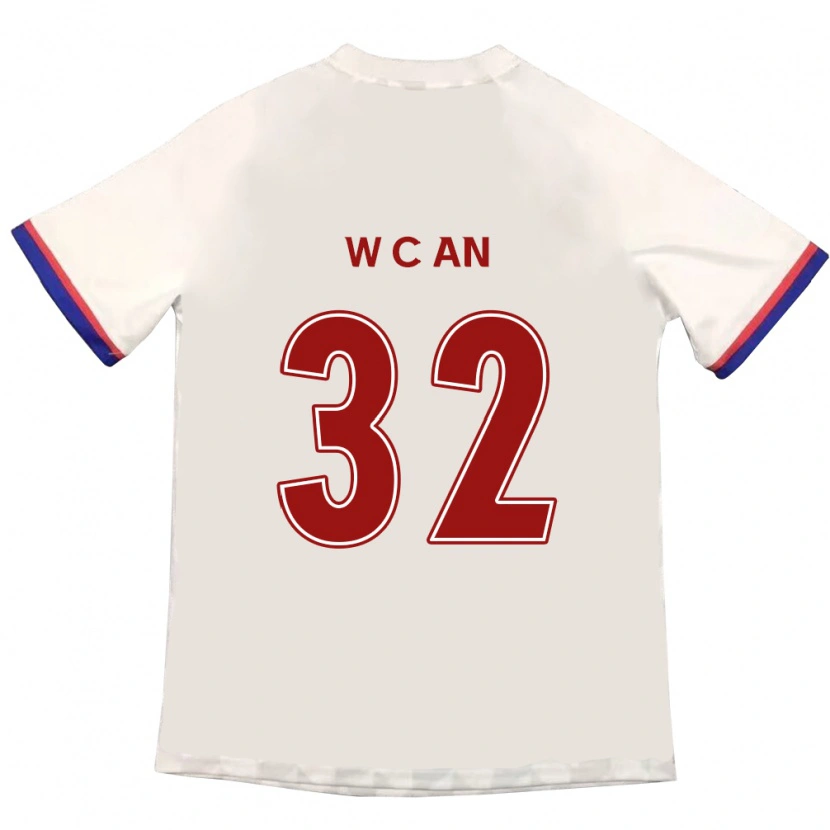 Danxen Kvinnor Chi-Woo An #32 Off-White Röd Bortatröja Matchtröjor 2025/26 Tröjor T-Tröja