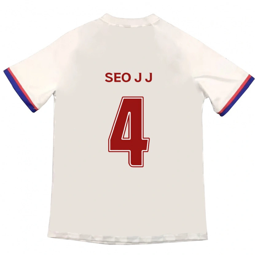 Danxen Kvinnor Seo Jin-Ju #4 Off-White Röd Bortatröja Matchtröjor 2025/26 Tröjor T-Tröja