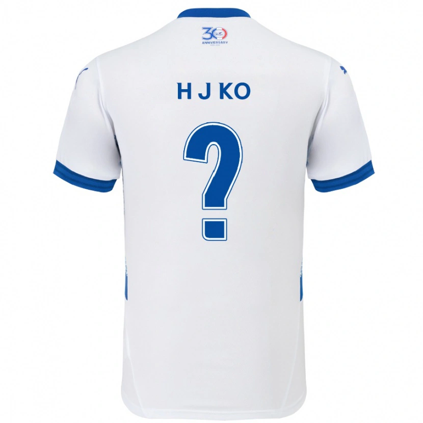 Danxen Kvinnor Jong-Hyun Ko #0 Vit Kungsblå Bortatröja Matchtröjor 2025/26 Tröjor T-Tröja