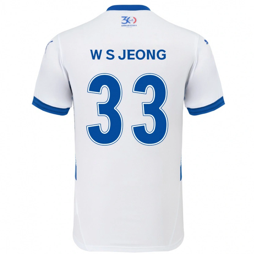 Danxen Kvinnor Seo-Woo Jeong #33 Vit Kungsblå Bortatröja Matchtröjor 2025/26 Tröjor T-Tröja