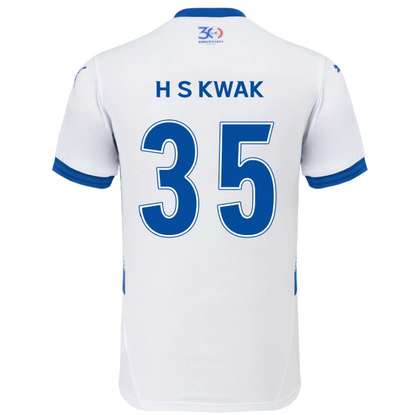 Danxen Kvinnor Sung-Hoon Kwak #35 Vit Kungsblå Bortatröja Matchtröjor 2025/26 Tröjor T-Tröja