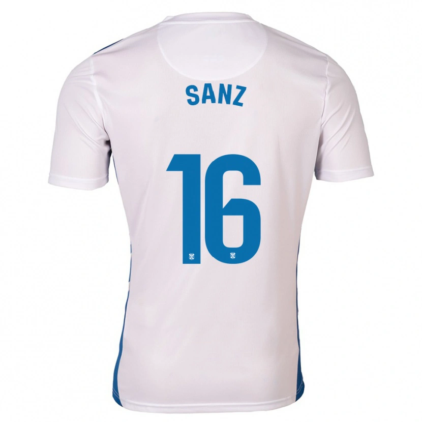 Danxen Kvinnor Aitor Sanz #16 Vit Blå Hemmatröja Matchtröjor 2025/26 Tröjor T-Tröja