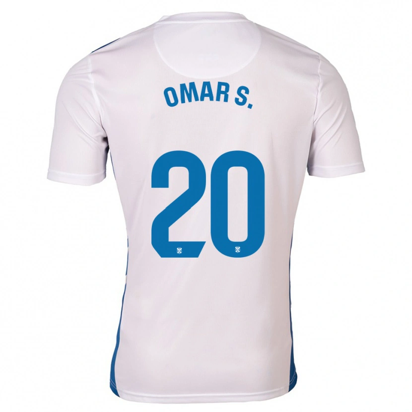 Danxen Kvinnor Omar Sánchez #20 Vit Blå Hemmatröja Matchtröjor 2025/26 Tröjor T-Tröja
