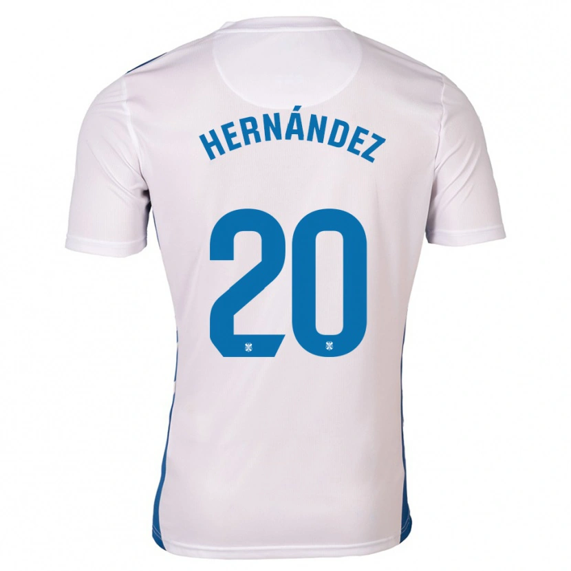 Danxen Kvinnor Jesús Hernández #20 Vit Blå Hemmatröja Matchtröjor 2025/26 Tröjor T-Tröja