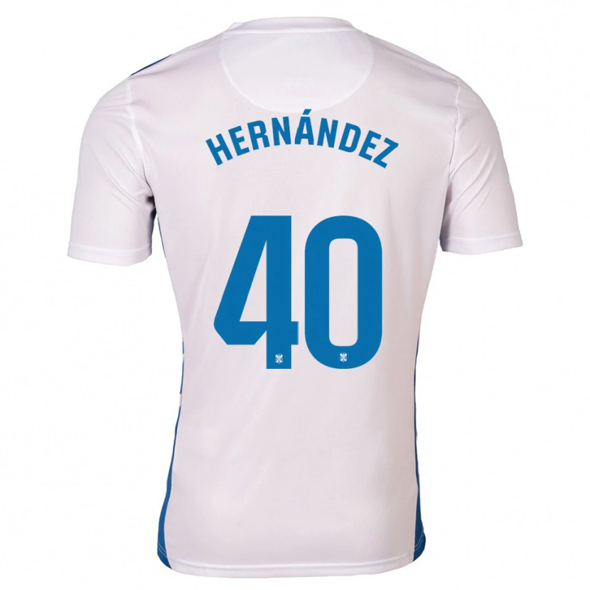 Danxen Kvinnor Christian Hernández #40 Vit Blå Hemmatröja Matchtröjor 2025/26 Tröjor T-Tröja