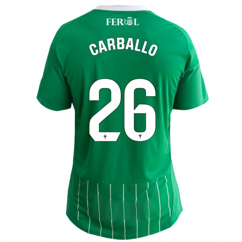 Danxen Kvinnor David Carballo #26 Grön Vit Hemmatröja Matchtröjor 2025/26 Tröjor T-Tröja