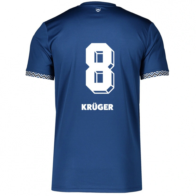 Danxen Kvinnor Tom Krüger #8 Marinblå Vit Hemmatröja Matchtröjor 2025/26 Tröjor T-Tröja
