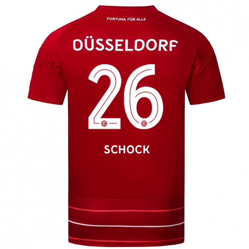 Danxen Kvinnor Florian Schock #26 Röd Vit Hemmatröja Matchtröjor 2025/26 Tröjor T-Tröja