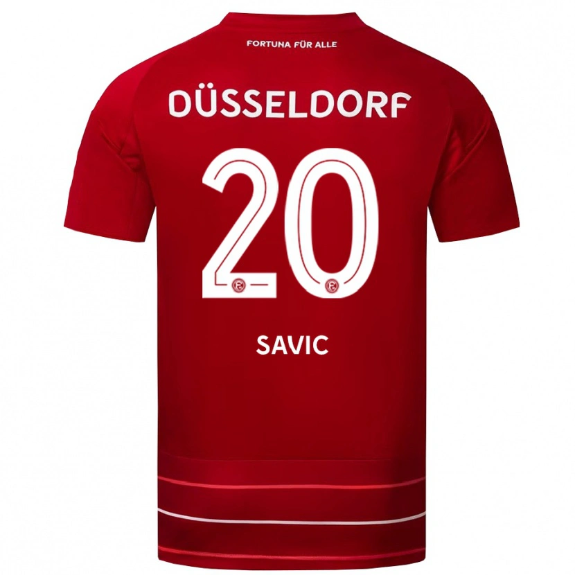Danxen Kvinnor David Savic #20 Röd Vit Hemmatröja Matchtröjor 2025/26 Tröjor T-Tröja