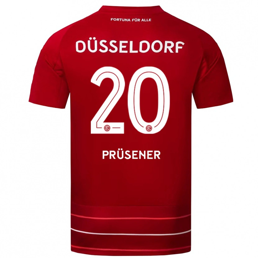 Danxen Kvinnor Tom Prüsener #20 Röd Vit Hemmatröja Matchtröjor 2025/26 Tröjor T-Tröja