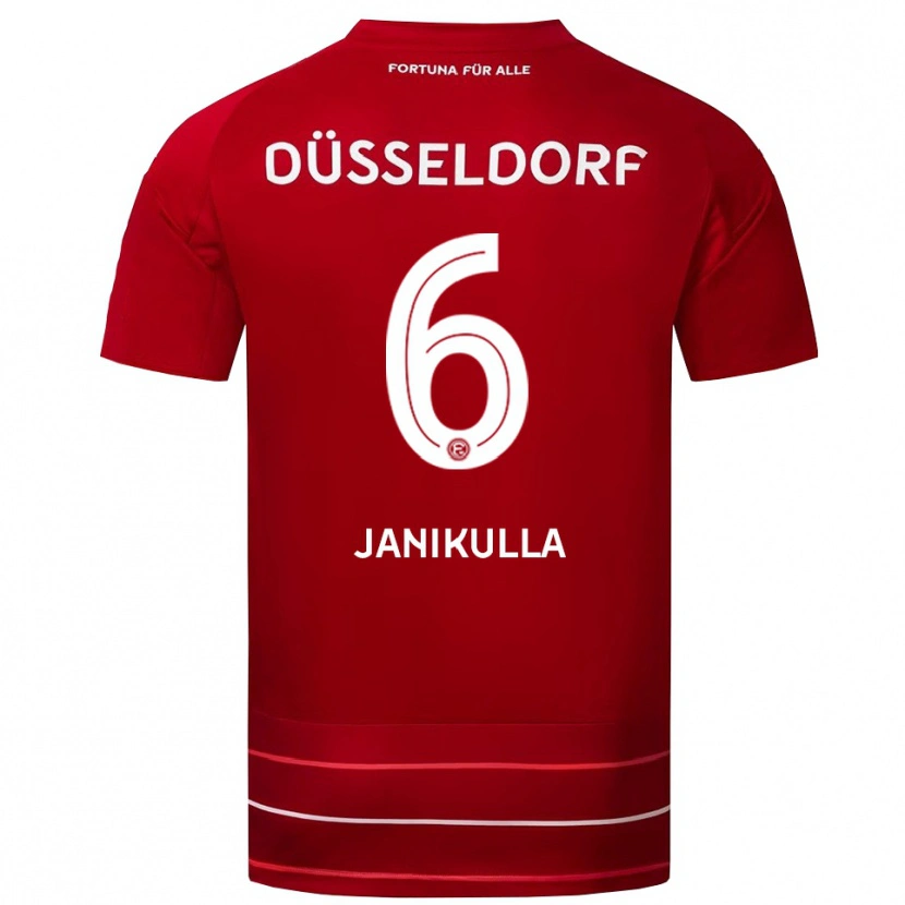 Danxen Kvinnor Julius Janikulla #6 Röd Vit Hemmatröja Matchtröjor 2025/26 Tröjor T-Tröja