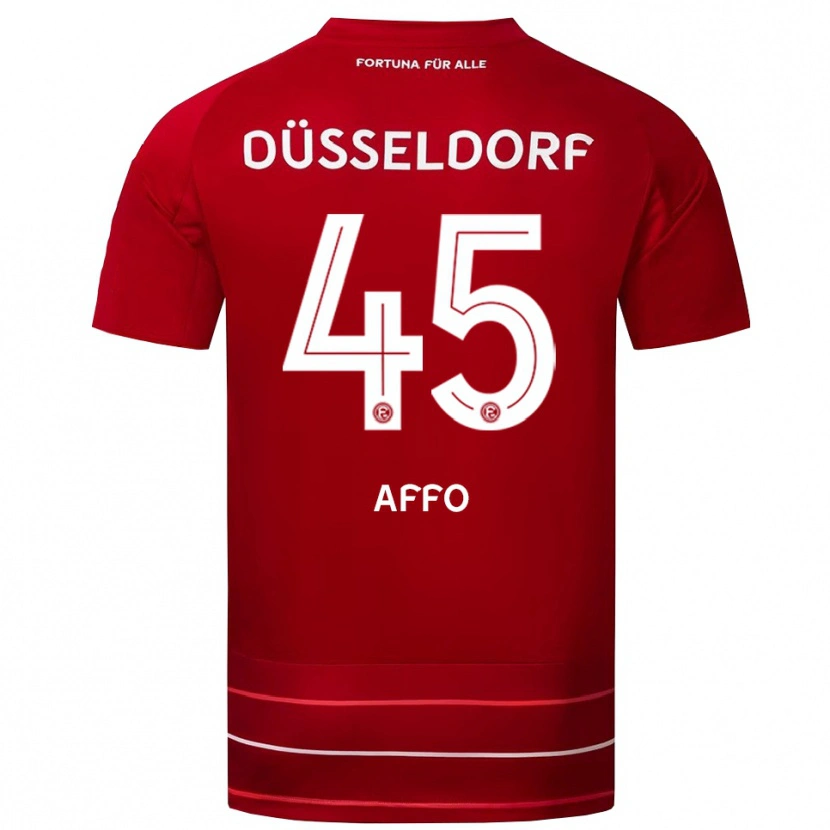 Danxen Kvinnor Karim Affo #45 Röd Vit Hemmatröja Matchtröjor 2025/26 Tröjor T-Tröja