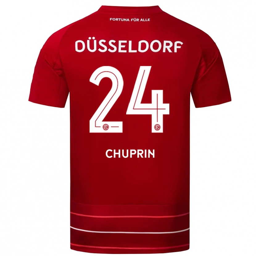 Danxen Kvinnor Ivan Chuprin #24 Röd Vit Hemmatröja Matchtröjor 2025/26 Tröjor T-Tröja