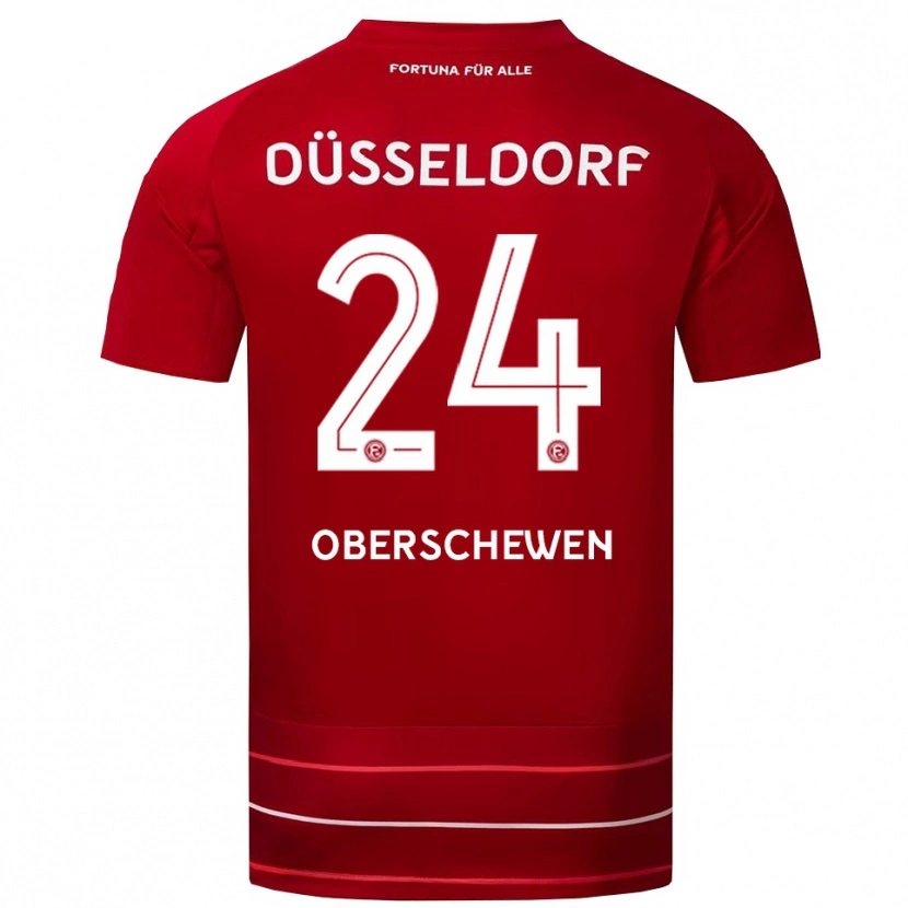 Danxen Kvinnor Elias Oberschewen #24 Röd Vit Hemmatröja Matchtröjor 2025/26 Tröjor T-Tröja