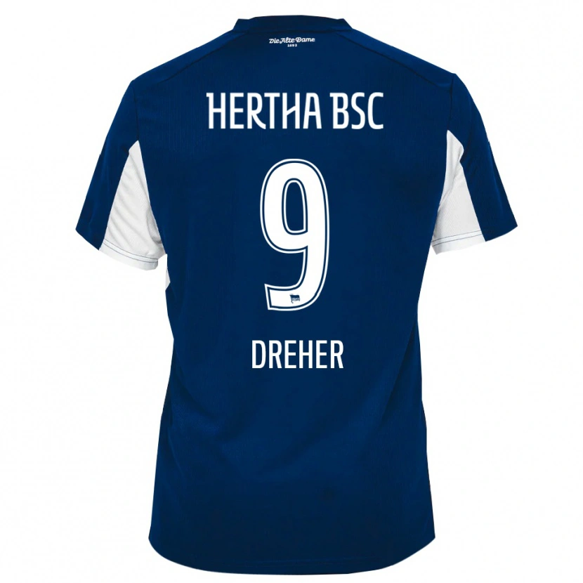 Danxen Kvinnor Clara Dreher #9 Vit Blå Hemmatröja Matchtröjor 2025/26 Tröjor T-Tröja