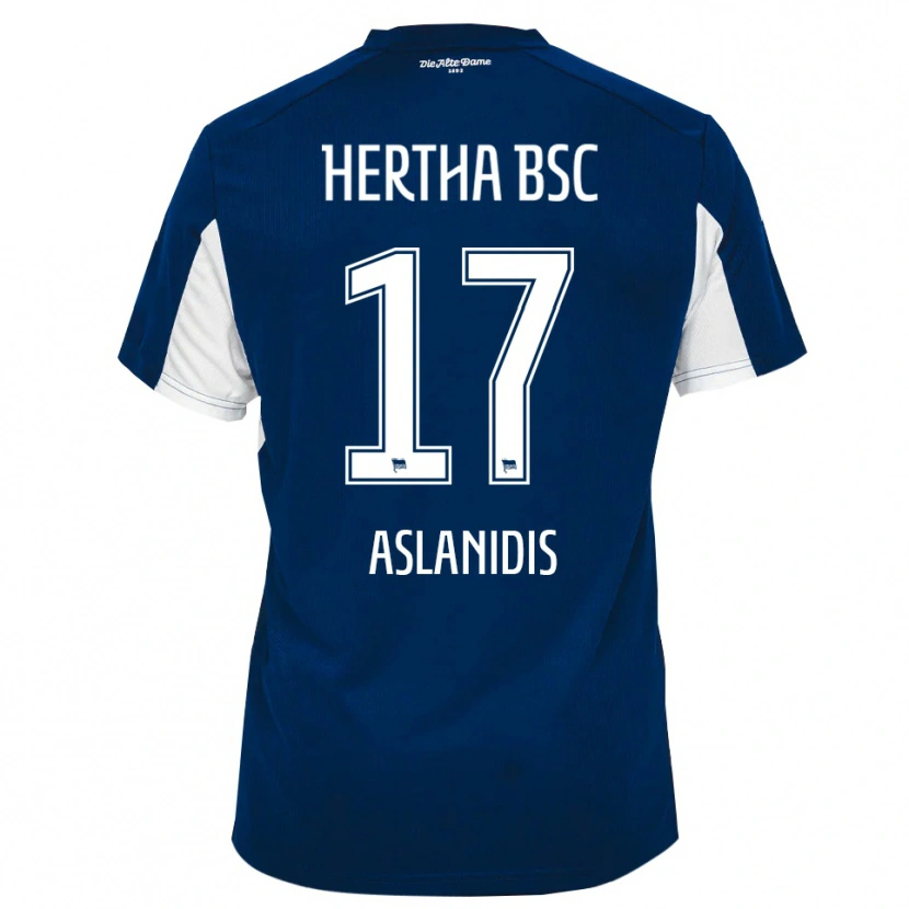 Danxen Kvinnor Elijas Aslanidis #17 Vit Blå Hemmatröja Matchtröjor 2025/26 Tröjor T-Tröja