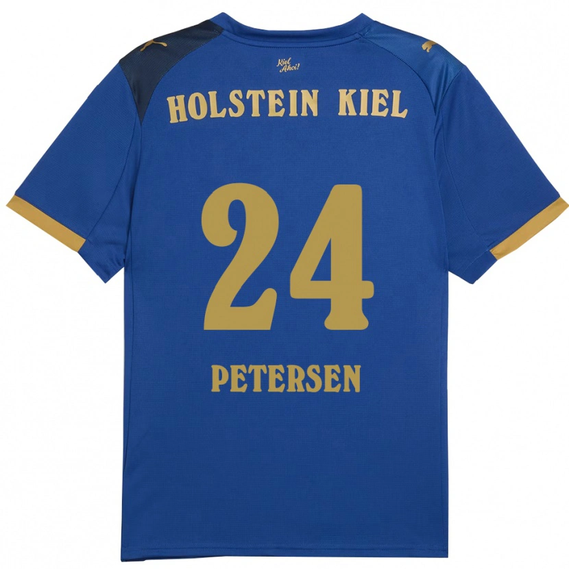 Danxen Kvinnor Malte Petersen #24 Blå Guld Hemmatröja Matchtröjor 2025/26 Tröjor T-Tröja