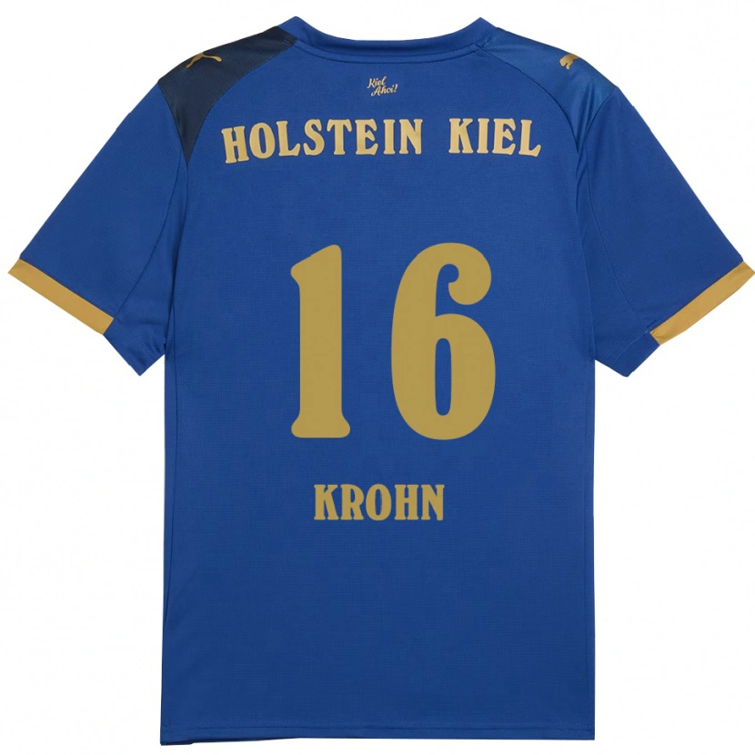 Danxen Kvinnor Sandra Krohn #16 Blå Guld Hemmatröja Matchtröjor 2025/26 Tröjor T-Tröja