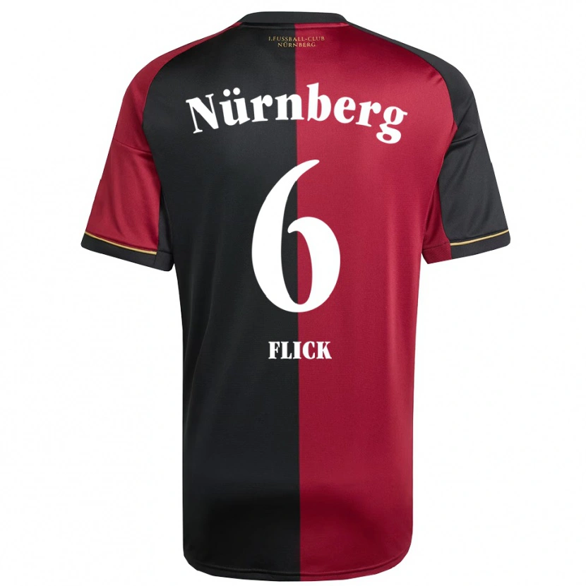 Danxen Kvinnor Florian Flick #6 Vinröd Svart Hemmatröja Matchtröjor 2025/26 Tröjor T-Tröja