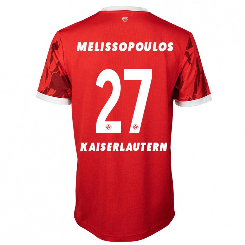 Danxen Kvinnor Samuel Melissopoulos #27 Röd Vit Hemmatröja Matchtröjor 2025/26 Tröjor T-Tröja
