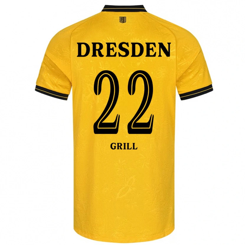 Danxen Kvinnor Lennart Grill #22 Gul Svart Hemmatröja Matchtröjor 2025/26 Tröjor T-Tröja