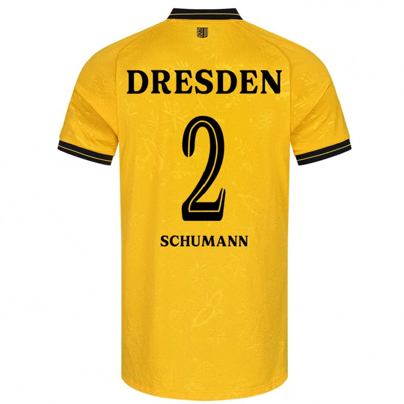 Danxen Kvinnor Anton Schumann #2 Gul Svart Hemmatröja Matchtröjor 2025/26 Tröjor T-Tröja
