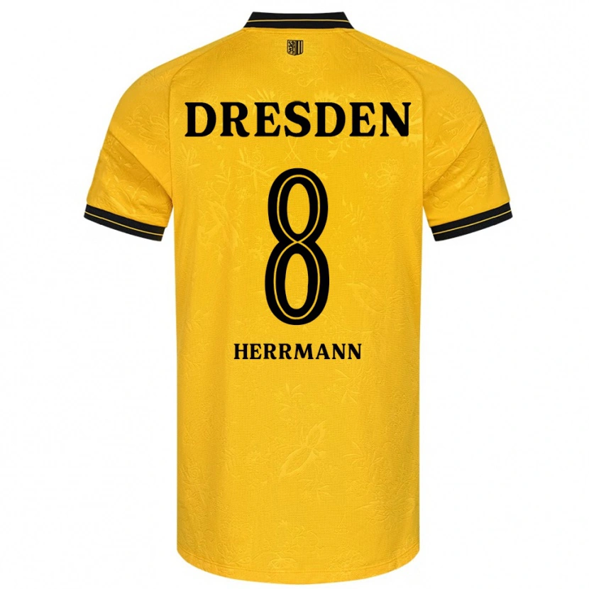 Danxen Kvinnor Luca Herrmann #8 Gul Svart Hemmatröja Matchtröjor 2025/26 Tröjor T-Tröja