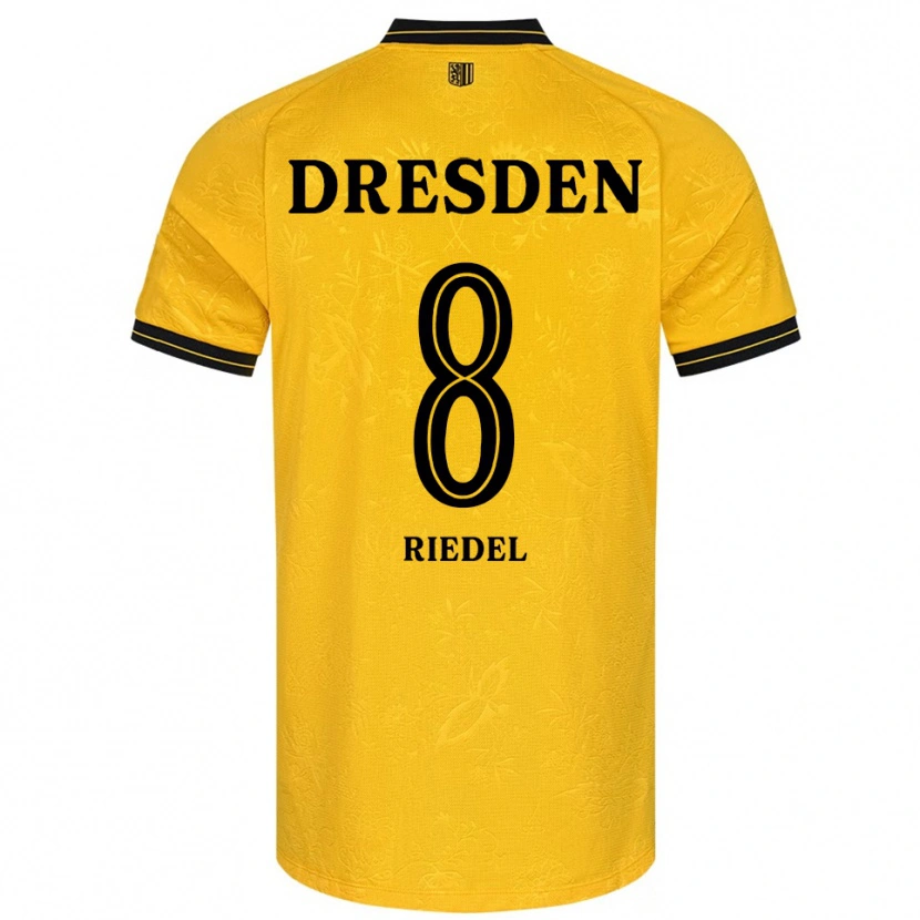Danxen Kvinnor Aaron Riedel #8 Gul Svart Hemmatröja Matchtröjor 2025/26 Tröjor T-Tröja