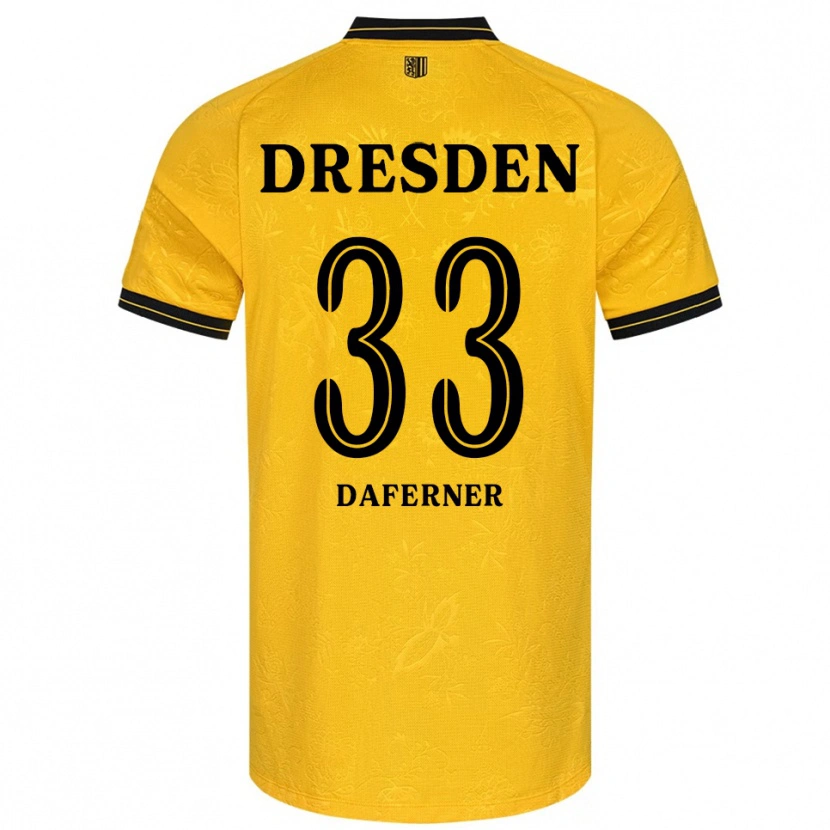 Danxen Kvinnor Christoph Daferner #33 Gul Svart Hemmatröja Matchtröjor 2025/26 Tröjor T-Tröja