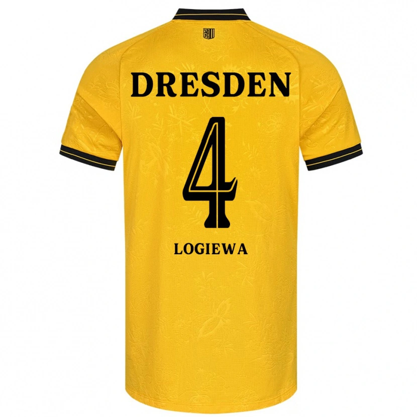 Danxen Kvinnor Luca Logiewa #4 Gul Svart Hemmatröja Matchtröjor 2025/26 Tröjor T-Tröja